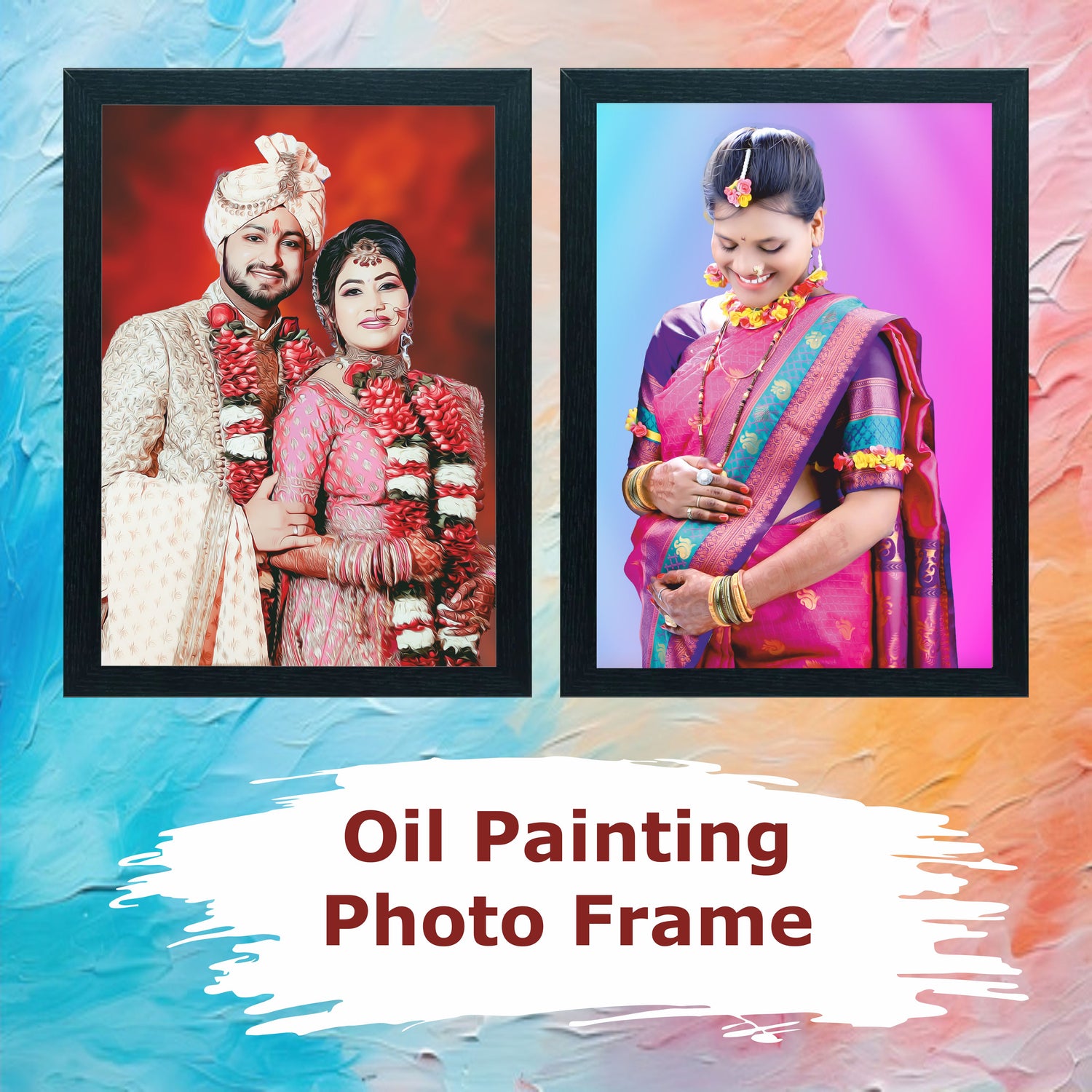 Digital Oil Painting Photo Frame